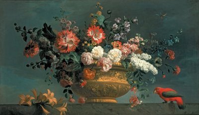 Composición floral con loro de Jakob Bogdani or Bogdany